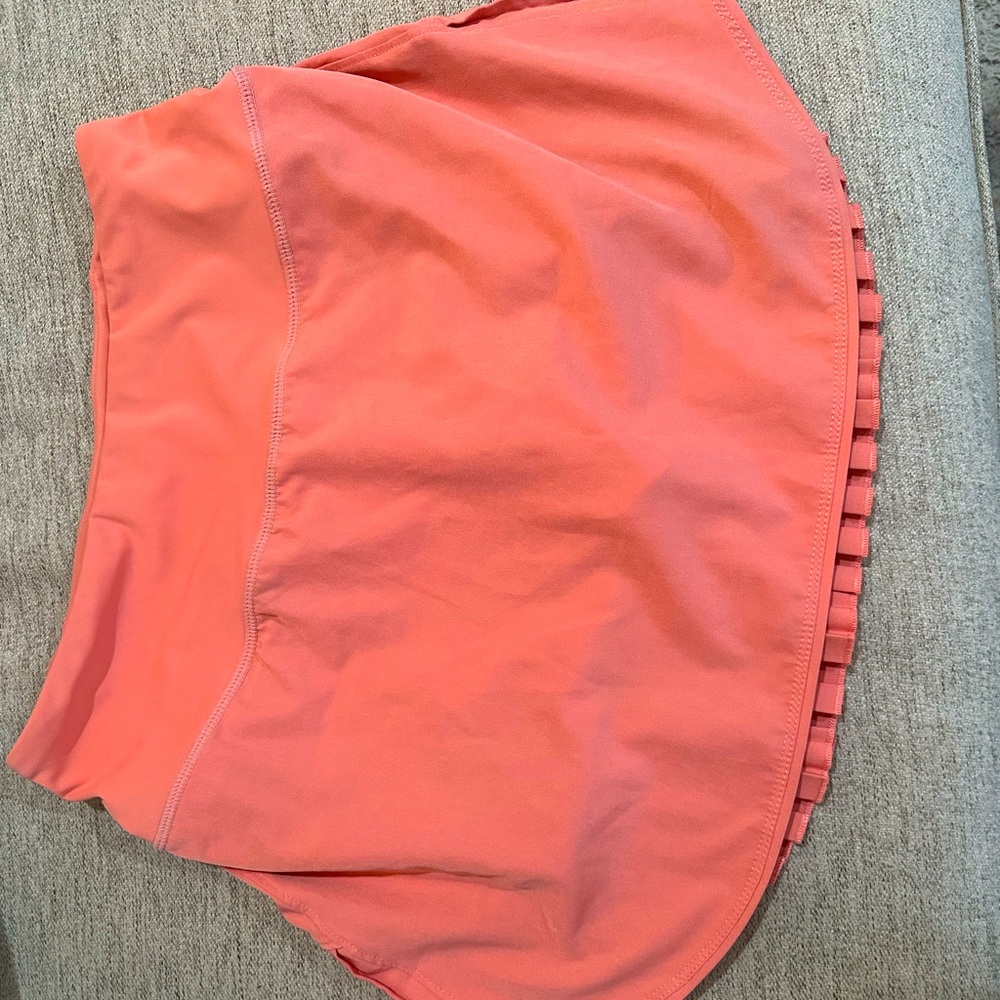 Flirty coral tennis/pickleball skirt